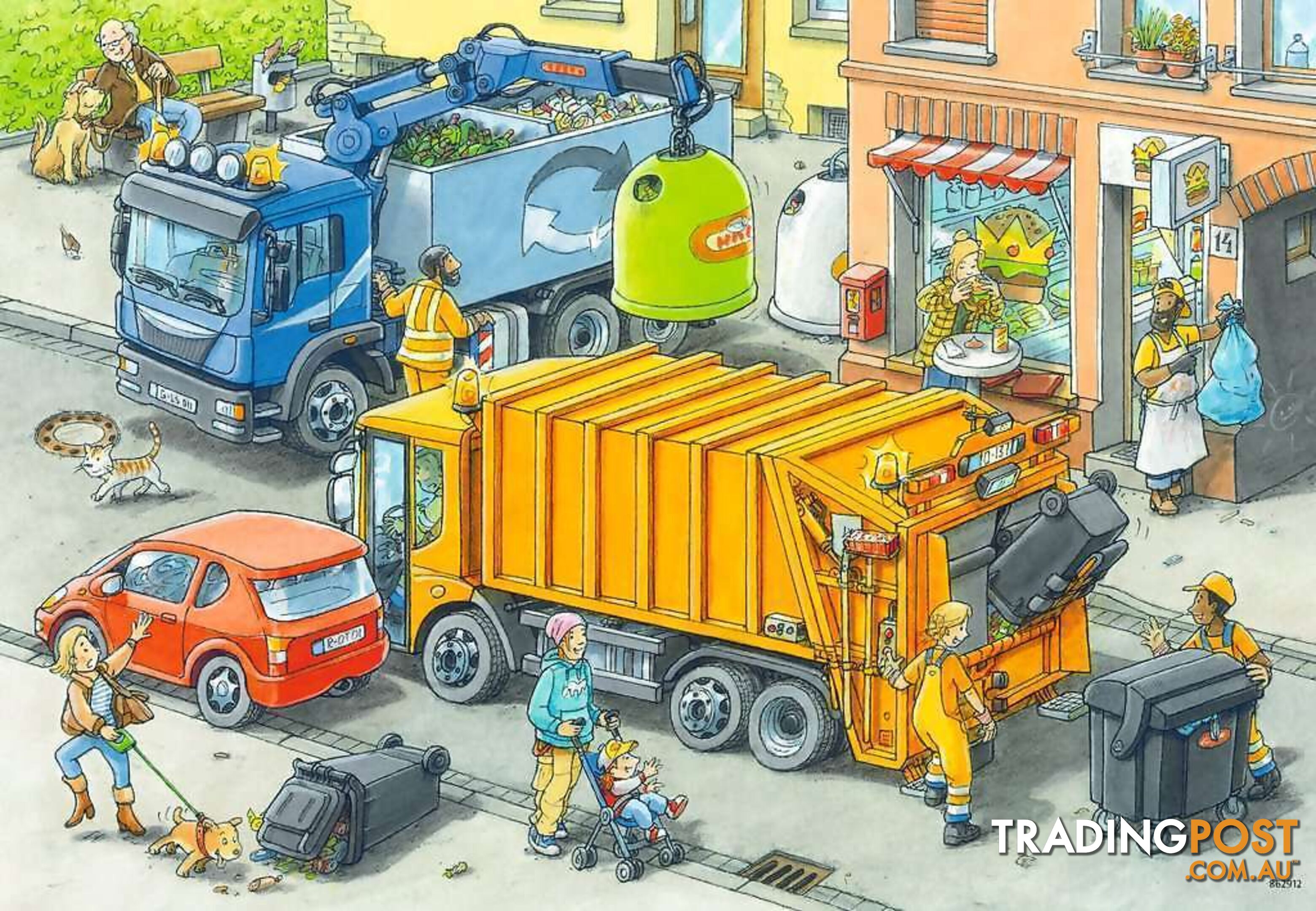 Ravensburger - Working Trucks Garbage Truck And Tow Truck Jigsaw Puzzle 2 X 24pc - Mdrb05096 - 4005556050963