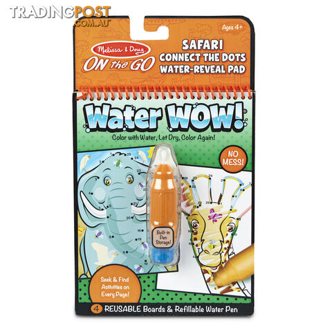 Melissa & Doug - Water Wow! Connect The Dots Safari - On The Go Travel Activity Mdmnd31950 - 000772319508