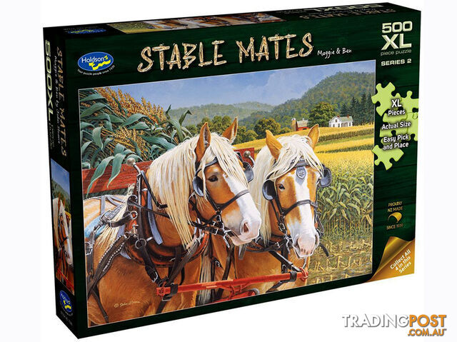 Holdson Jigsaw Puzzle - Stable Mates Maggie & Ben 500 Piece Xl Jigsaw Puzzle Hol772865 - 9414131772865