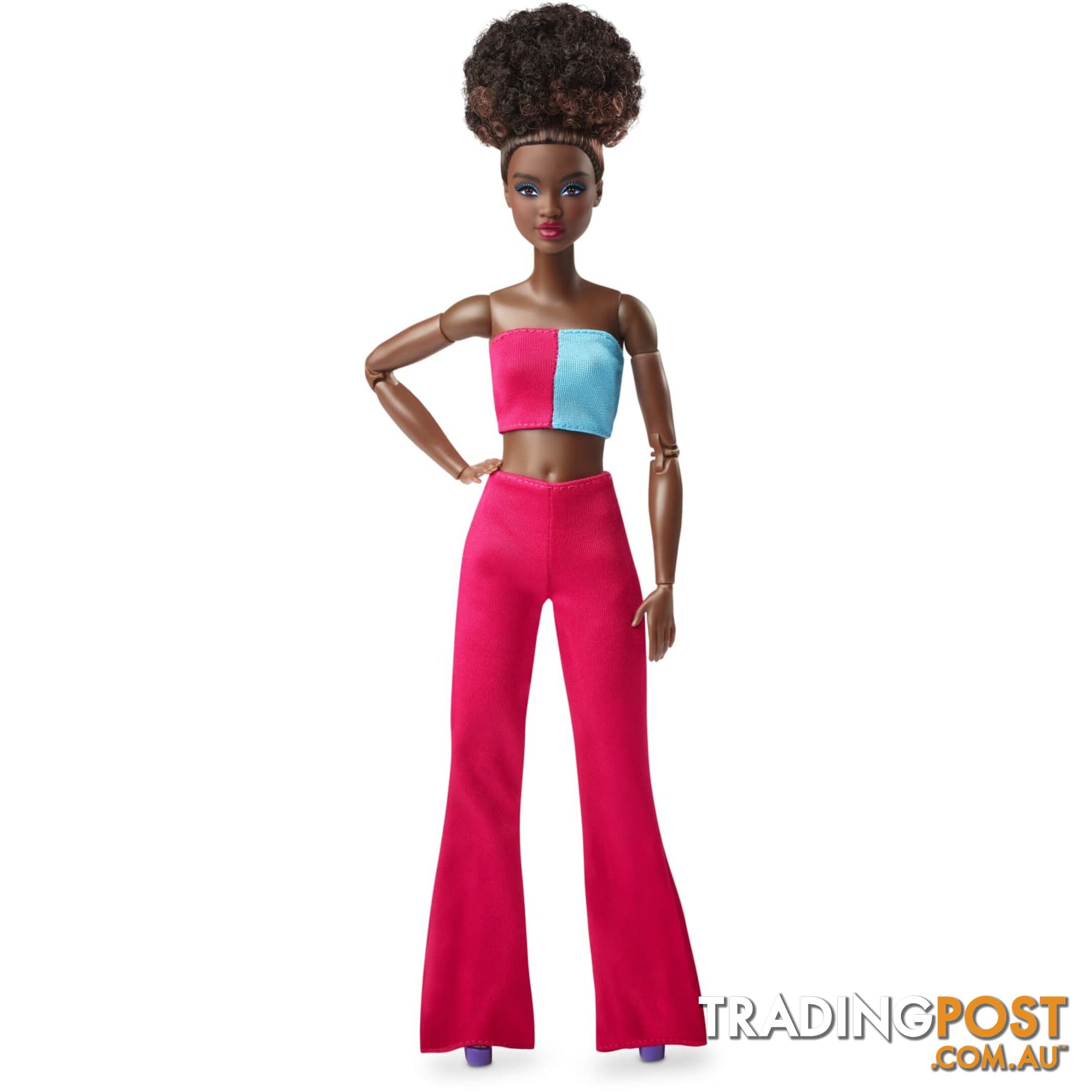 Barbie Looks Doll Natural Black Hair Color Block Crop Top - Mahjw81 - 194735097340