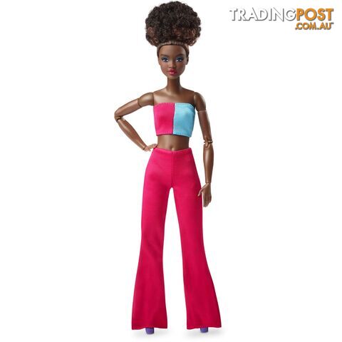 Barbie Looks Doll Natural Black Hair Color Block Crop Top - Mahjw81 - 194735097340