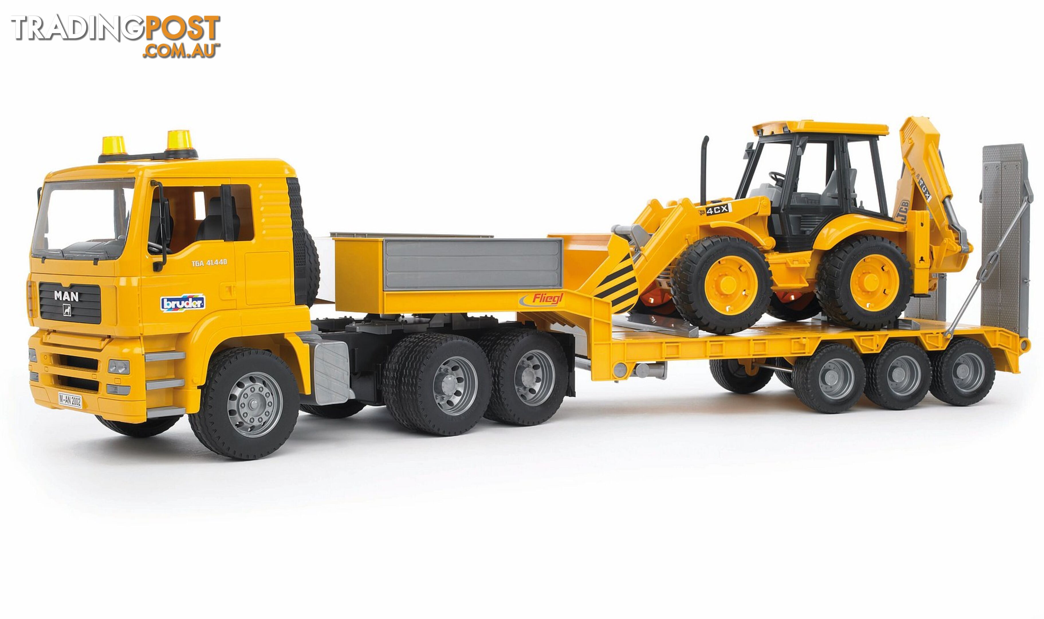 Bruder Man Tga Low Loader Truck With Jcb Backhoe Loader - Bruder Construction 02776 - 4001702027766