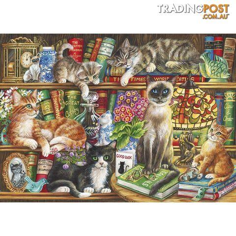 Gibsons - Puss In Books - Jigsaw Puzzle 1000pc - Jdgib061475 - 5012269061475