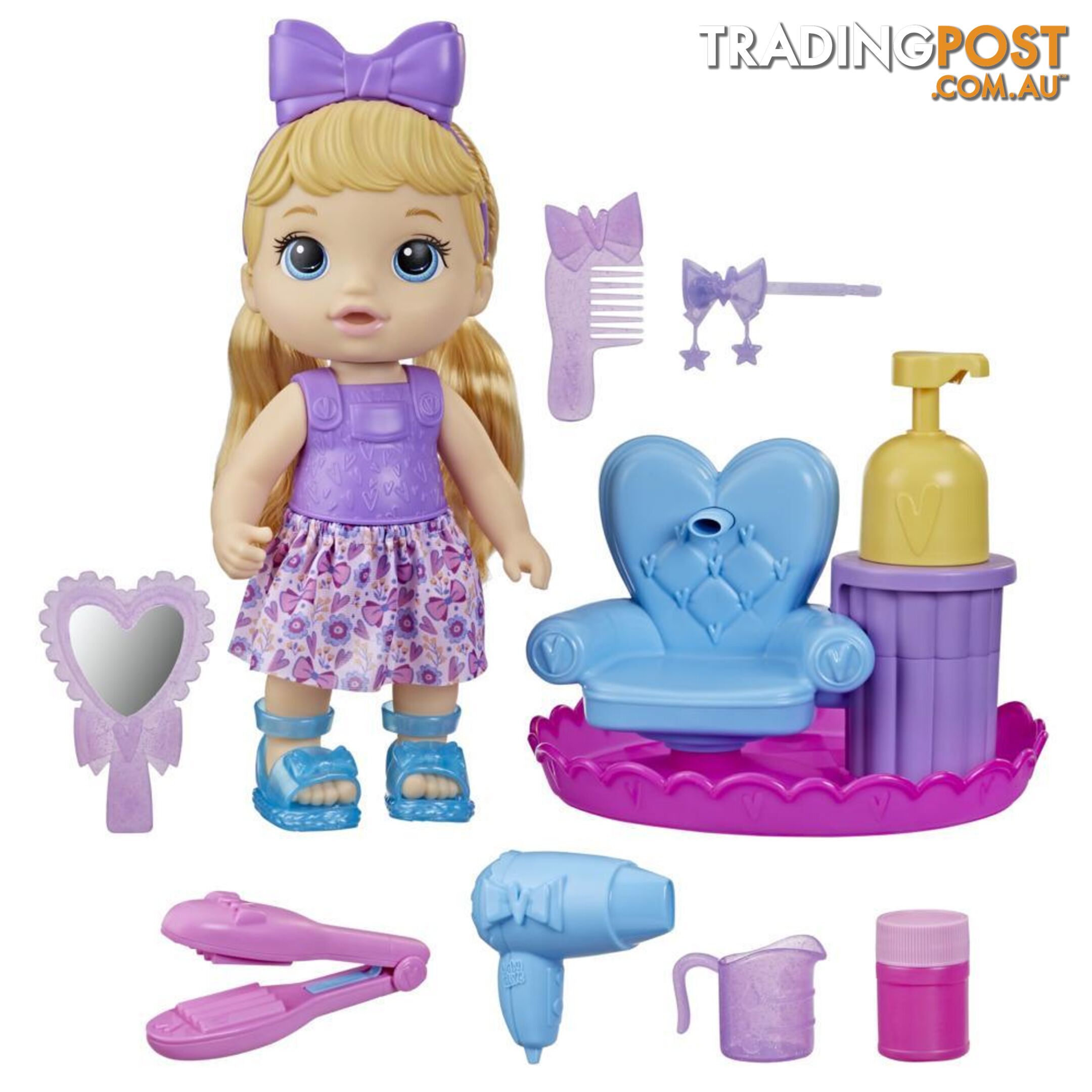 Baby Alive Sudsy Styling 12-inch Salon Baby Doll Incl Accessories Bubble Solution Hasbro - Hbf51125xoo - 5010994126896