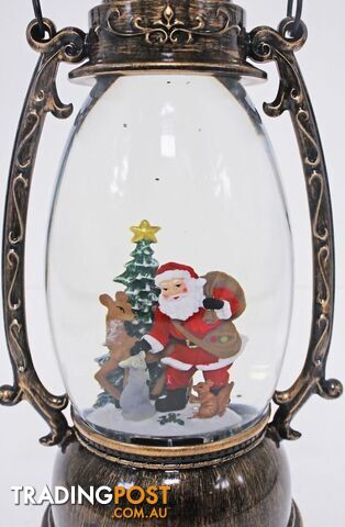 Cotton Candy - Xmas Brass Oval Lantern Santa Tree - Ccxac018 - 9353468011530