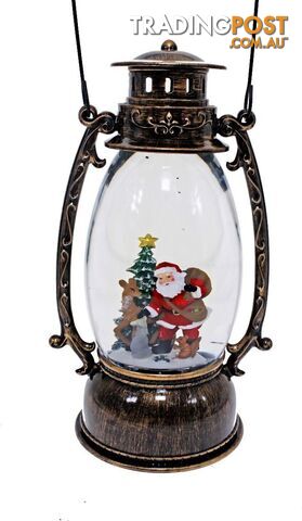 Cotton Candy - Xmas Brass Oval Lantern Santa Tree - Ccxac018 - 9353468011530