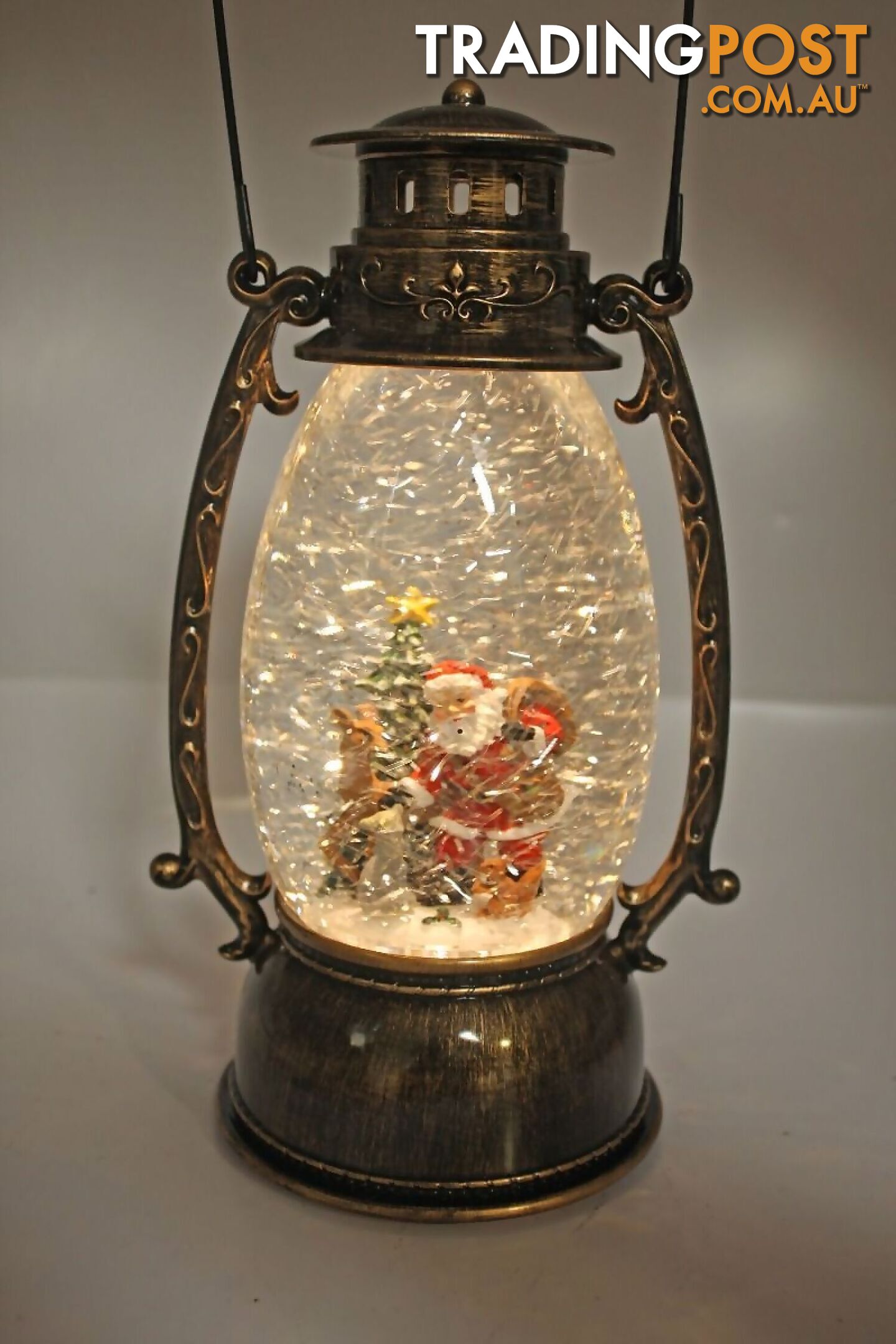 Cotton Candy - Xmas Brass Oval Lantern Santa Tree - Ccxac018 - 9353468011530