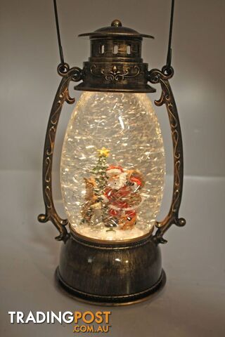 Cotton Candy - Xmas Brass Oval Lantern Santa Tree - Ccxac018 - 9353468011530