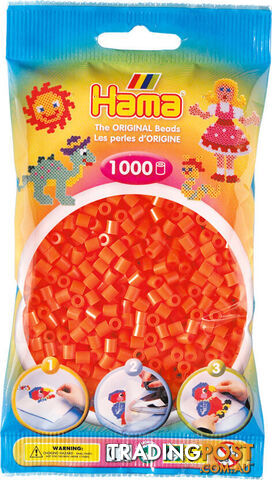 Hama - Beads 1000 Pieces Bag Orange - Gdhama - 20704 - 028178207045
