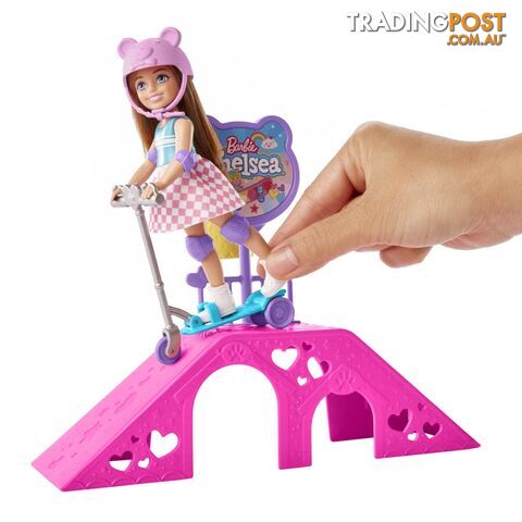 Barbie Chelsea Doll And Accessories Skatepark Playset With 2 Puppies And 15+ Pieces - Mahjy35 - 194735098279