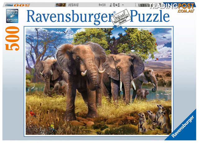 Ravensburger - Elephant Family Jigsaw Puzzle 500pc - Mdrb15040 - 4005556150403