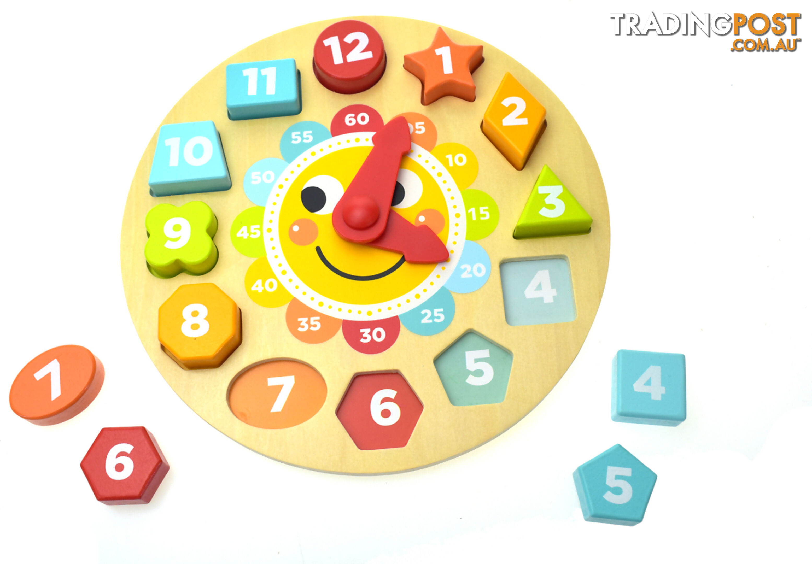 Tooky Toy - Wooden Clock Puzzle - Eltl675 - 6972633370215