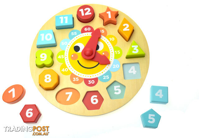 Tooky Toy - Wooden Clock Puzzle - Eltl675 - 6972633370215
