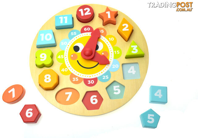 Tooky Toy - Wooden Clock Puzzle - Eltl675 - 6972633370215