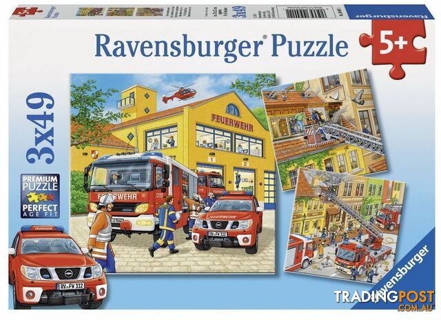 Ravensburger - Fire Brigade Run Jigsaw Puzzle 3 X 49pc - Mdrb094011 - 4005556094011