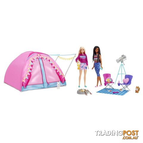 Barbie It Takes Two Camping Playset With Tent 2 Barbie Dolls & Accessories - Mahgc18 - 194735048069