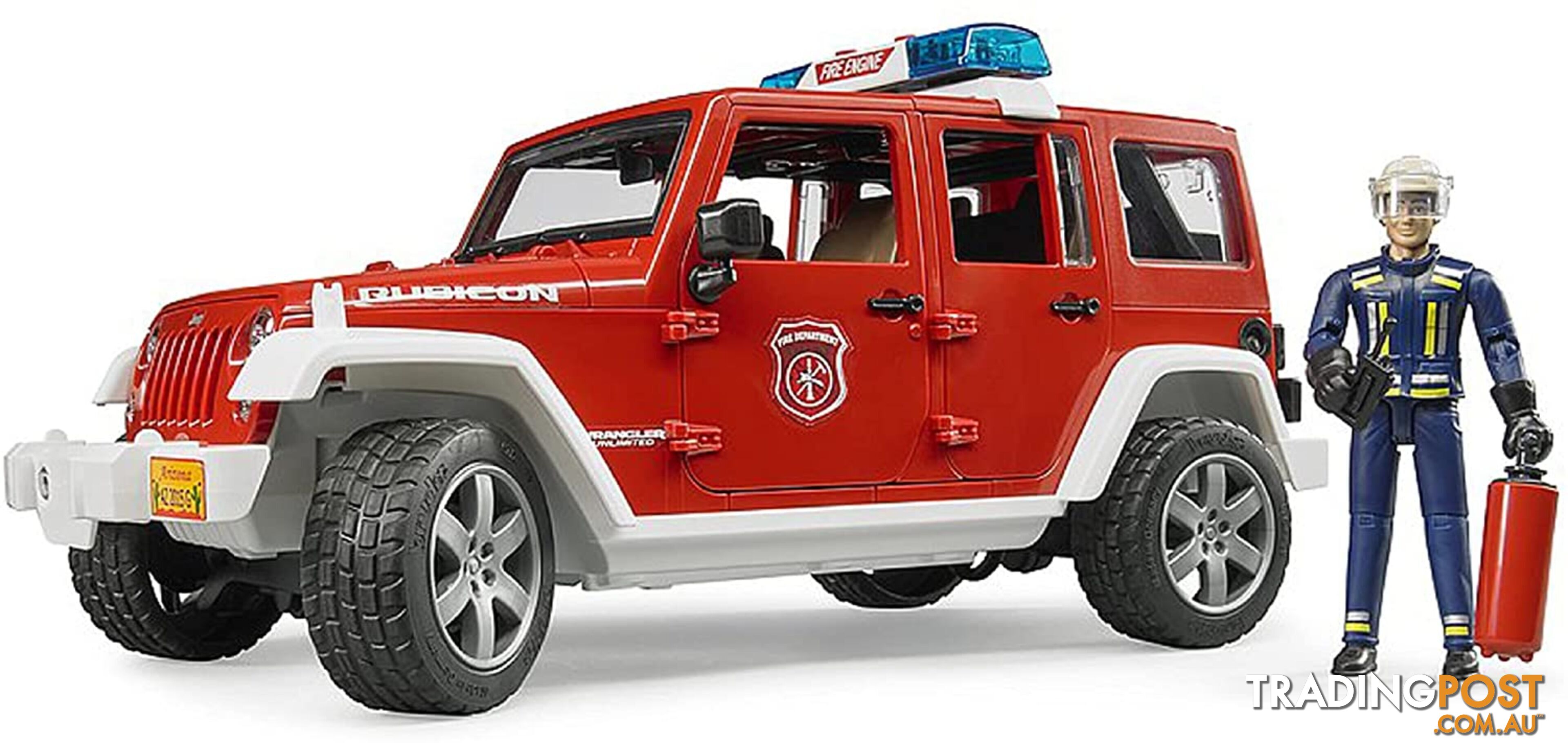 Bruder Jeep Rubicon Fire Rescue Vehicle With Lights & Engine Sounds Including Fireman Figure Zi24002528 - 4001702025281