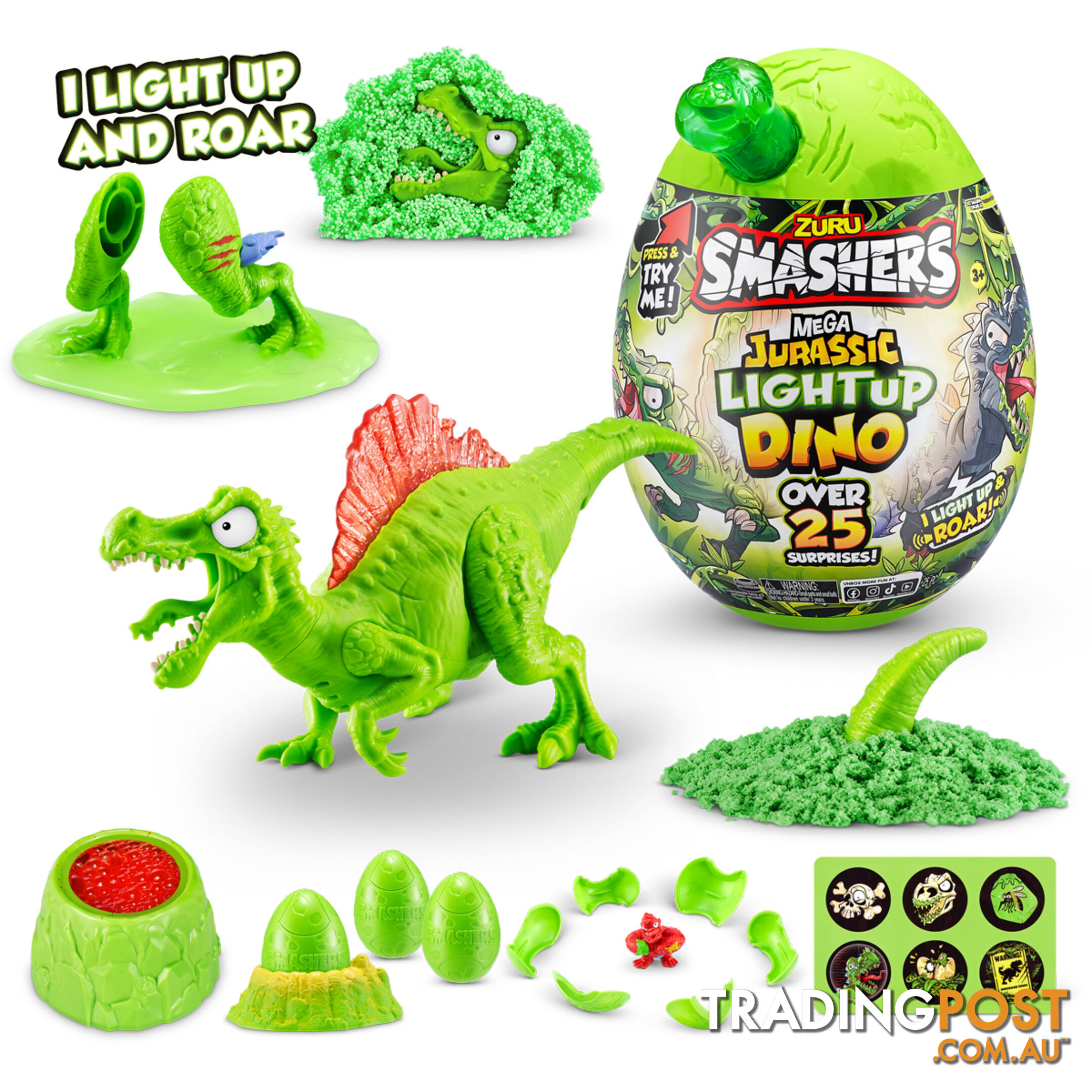 Zuru - Smashers Mega Jurassic Light Up Egg Surprise - Assorted Styles (chosen At Random) - Azazt74108 - 193052051370