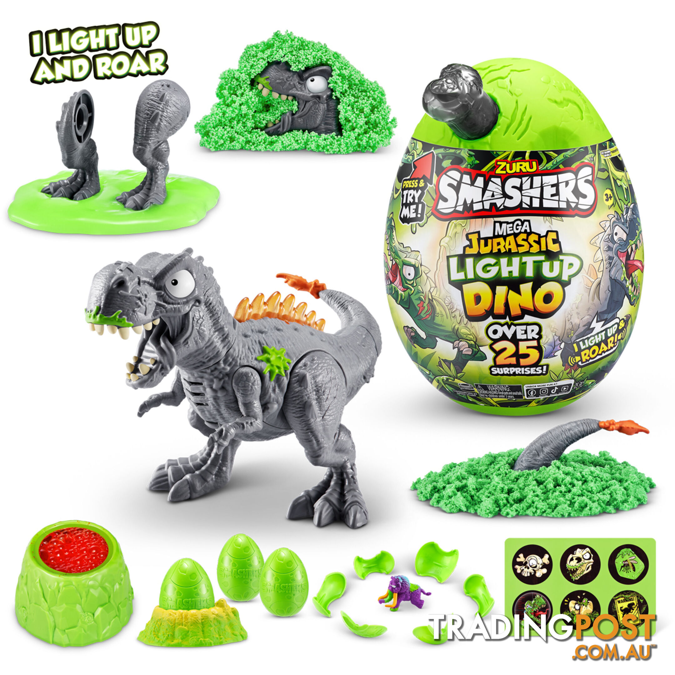 Zuru - Smashers Mega Jurassic Light Up Egg Surprise - Assorted Styles (chosen At Random) - Azazt74108 - 193052051370