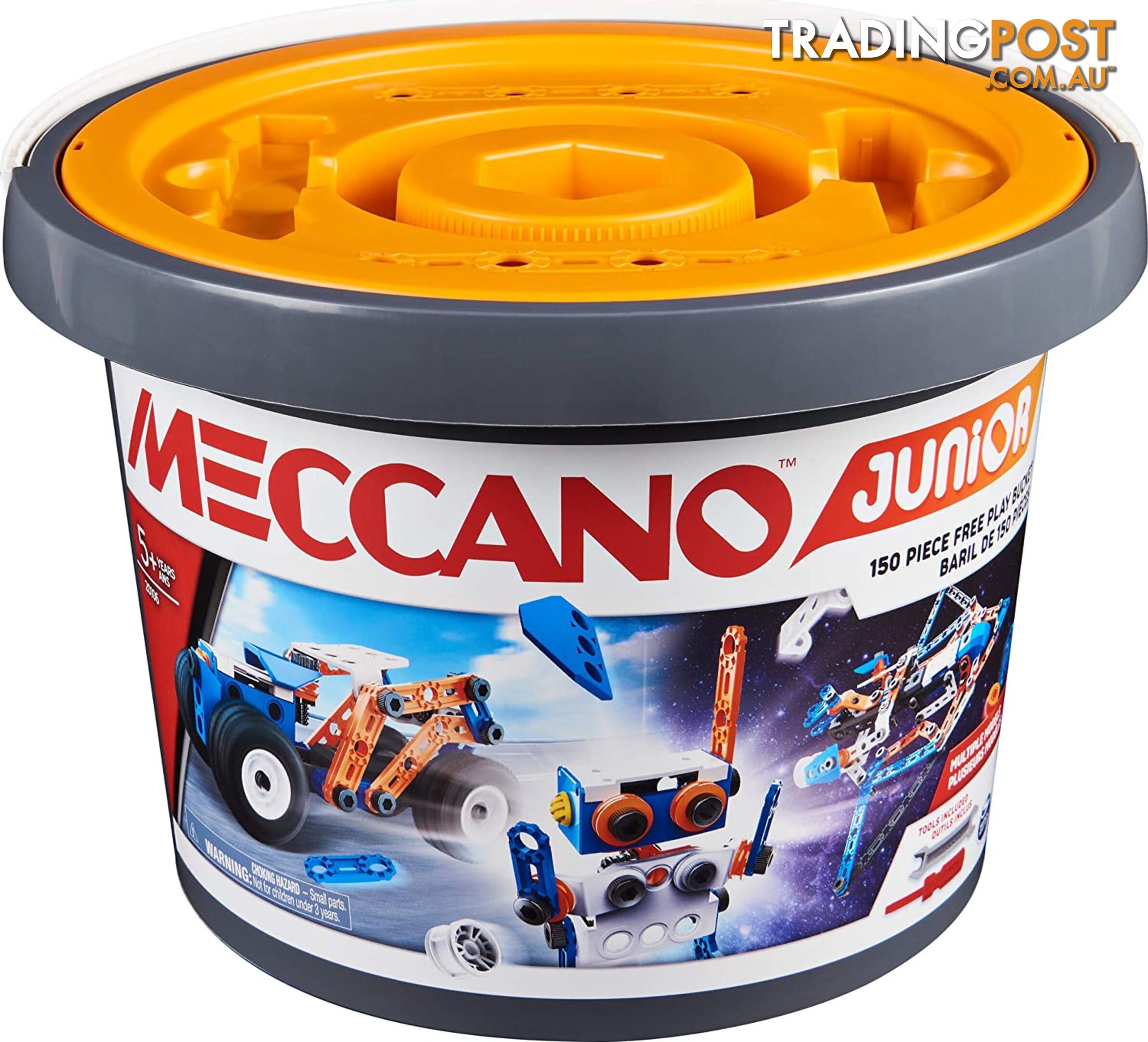 Meccano - Junior 150 Pcs Bucket Steam Model Building Kit For Open-ended Play Spin Master Si6055102 - 778988580530