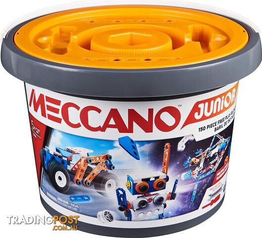 Meccano - Junior 150 Pcs Bucket Steam Model Building Kit For Open-ended Play Spin Master Si6055102 - 778988580530
