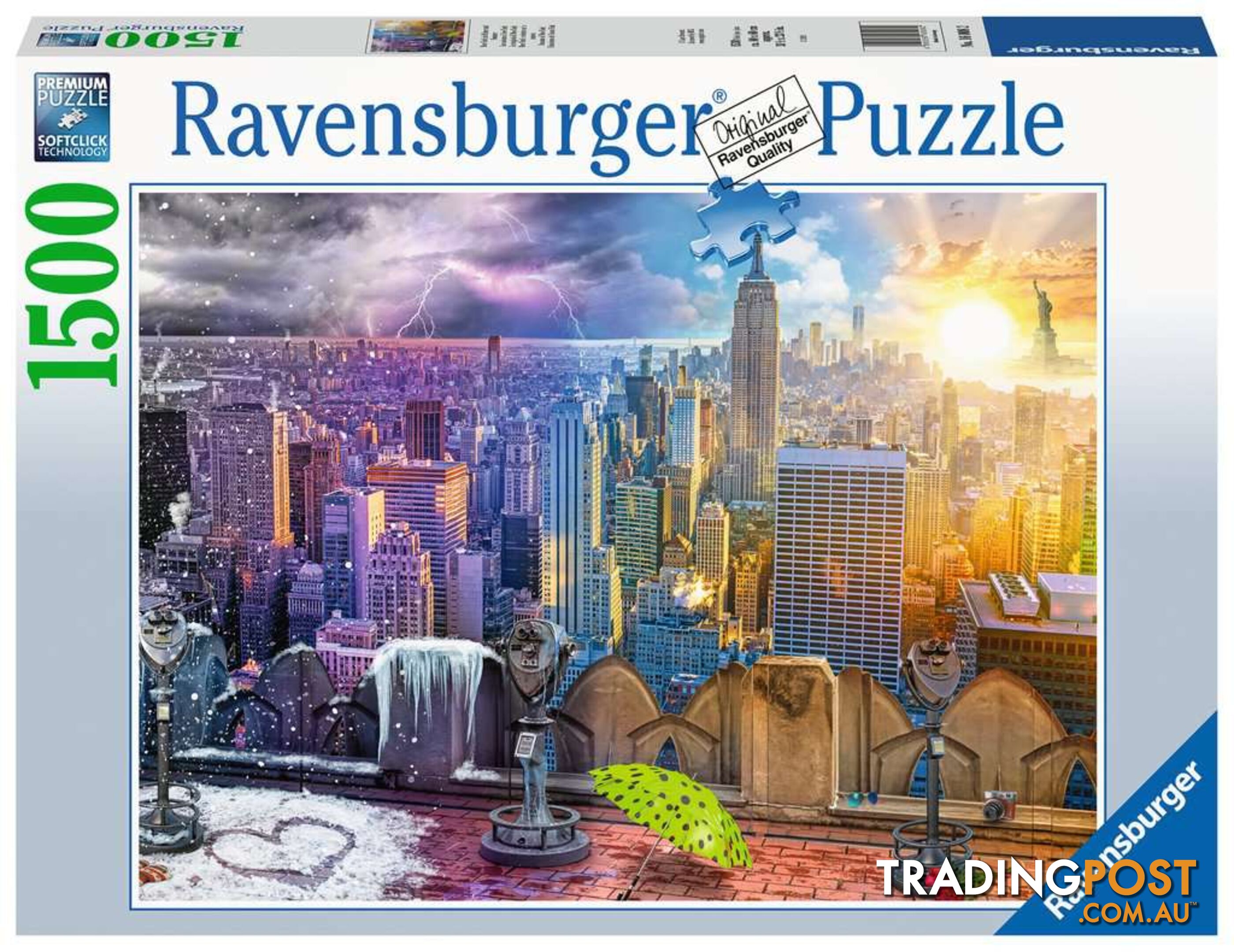 Ravensburger - Seasons Of New York Day And Night Skyline Jigsaw Puzzle 1500 Pieces Rb16008 - 4005556160082