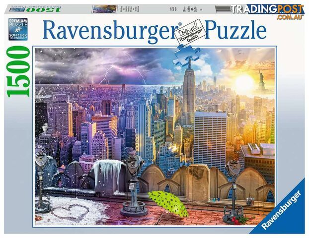 Ravensburger - Seasons Of New York Day And Night Skyline Jigsaw Puzzle 1500 Pieces Rb16008 - 4005556160082