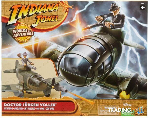 Indiana Jones - Worlds Of Adventure Doctor JÃ¼rgen Voller With Plane Figure & Vehicle 2.5inch - Hasbro - Hbf60595x00 - 0501099416737