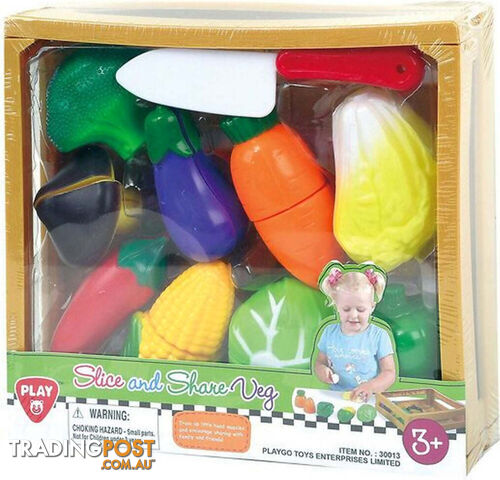 Playgo Toys Ent. Ltd. - Slice & Share Veg 11 Piece - Art64043 - 4892401300133