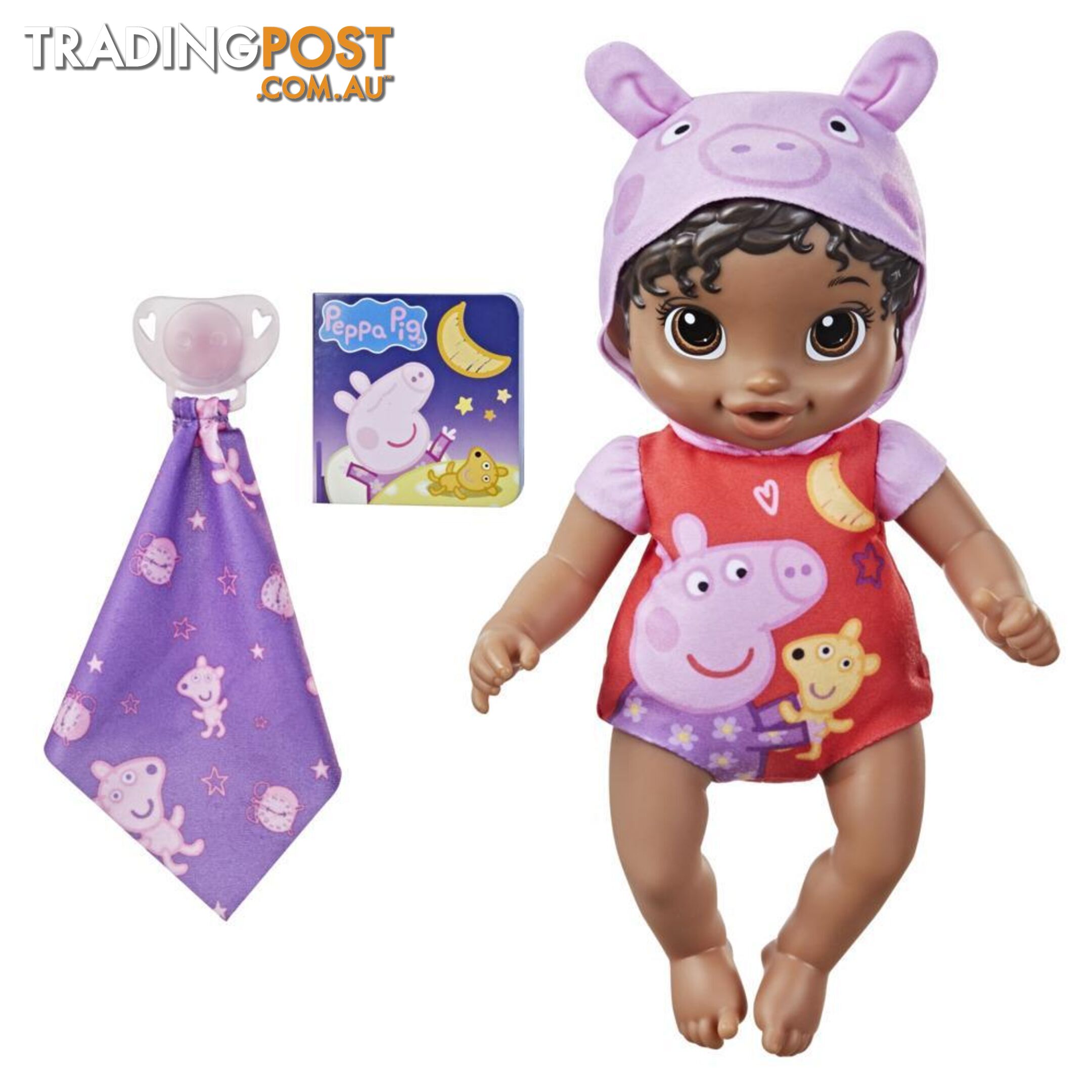 Baby Alive - Goodnight Peppa Doll Peppa Pig Toy First Baby Doll Soft Body Kids Ages 2 Years And Up Black Hair  Hasbro F3160 - 5010993857838