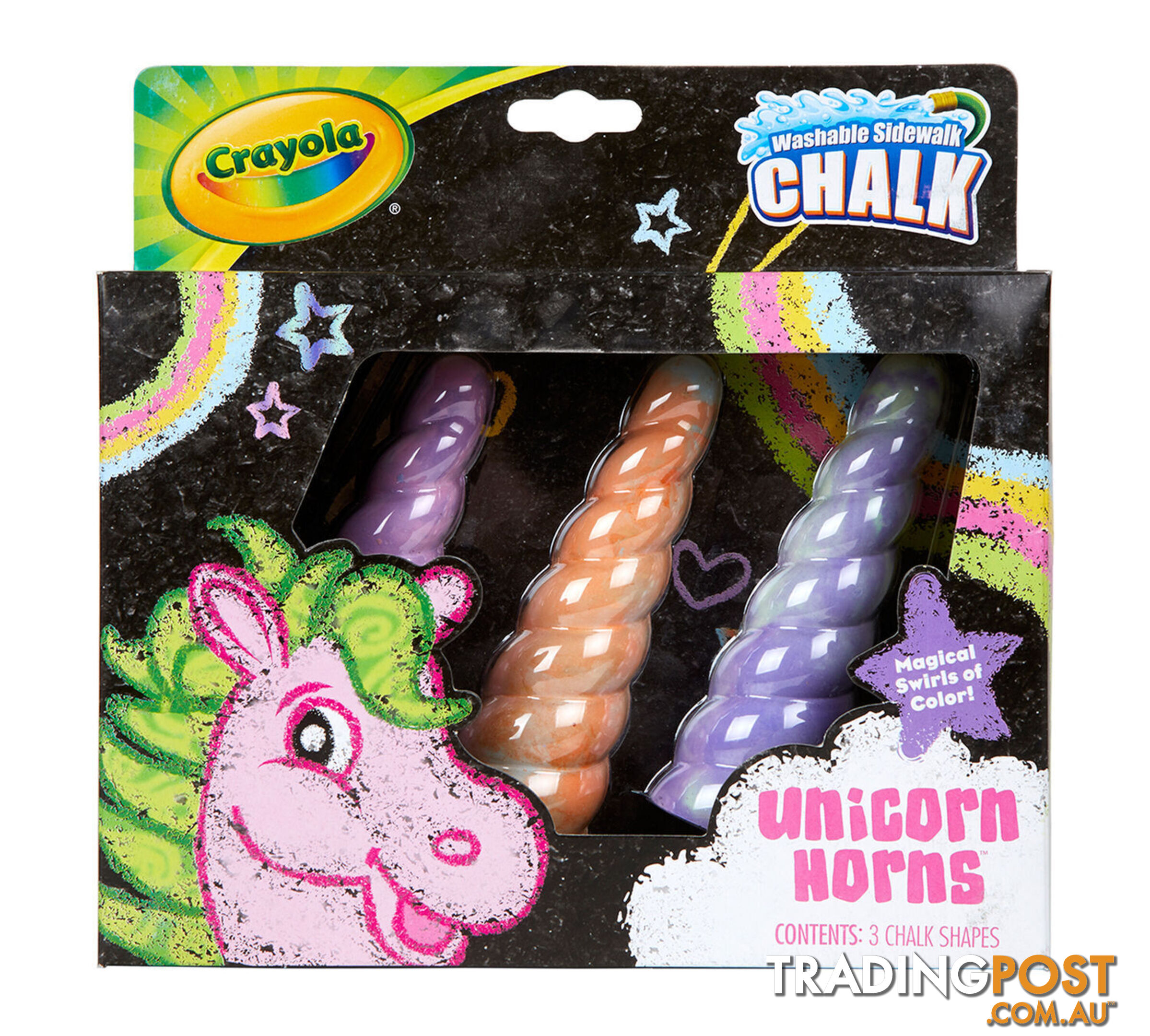 Crayola - Unicorn Sidewalk Chalk Mystery 3 Count (Assorted Styles)- Bs512050 - 071662320508
