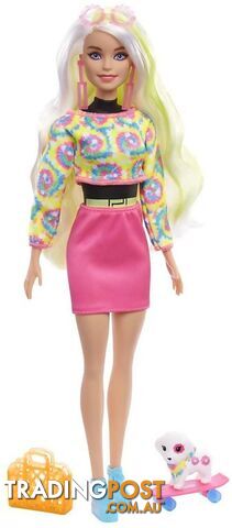 Barbie - Barbie Colour Reveal Totally Neon Fashions Tie Dye Pink - Mattel - Mahcd26 - 194735007530