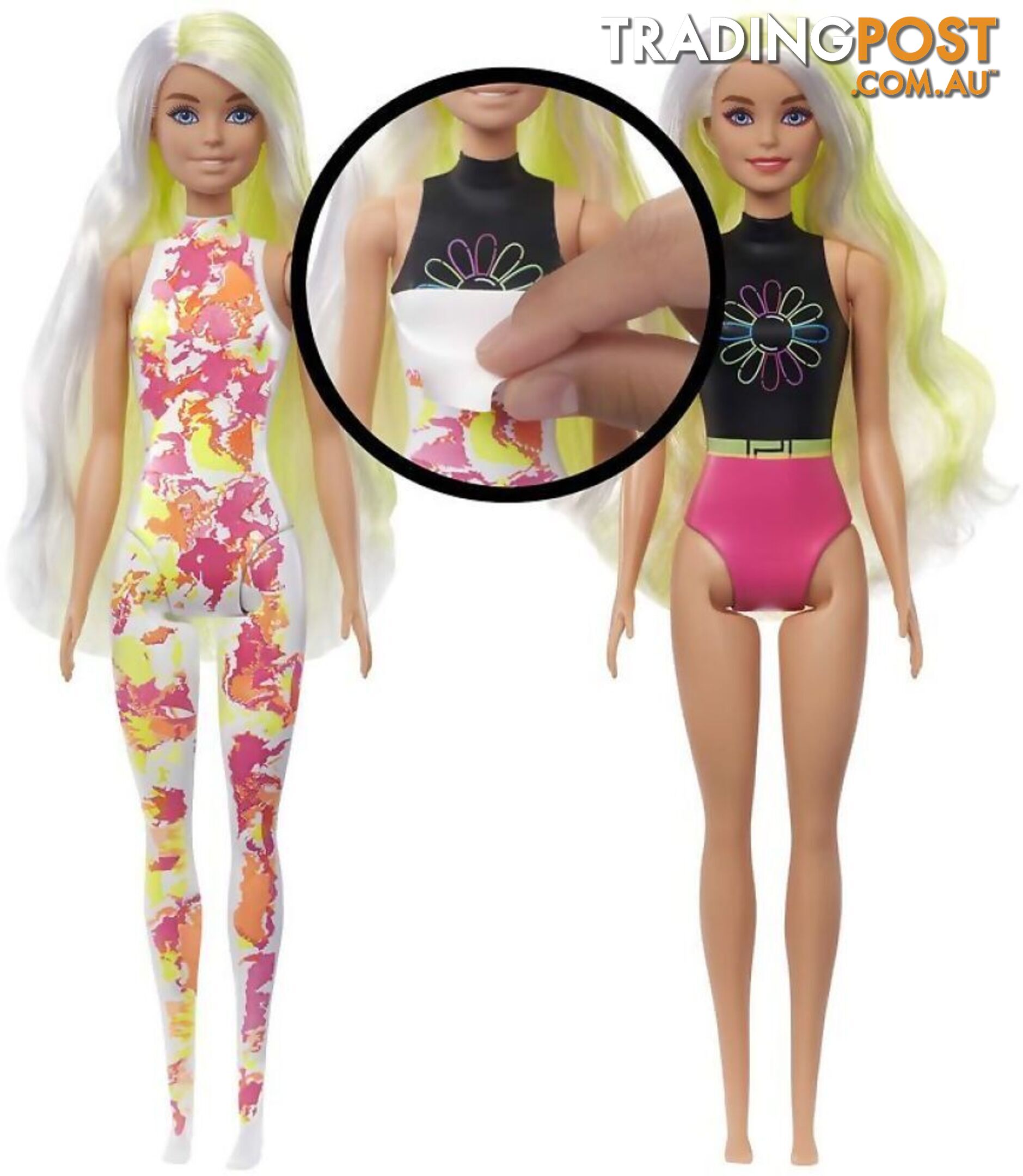 Barbie - Barbie Colour Reveal Totally Neon Fashions Tie Dye Pink - Mattel - Mahcd26 - 194735007530