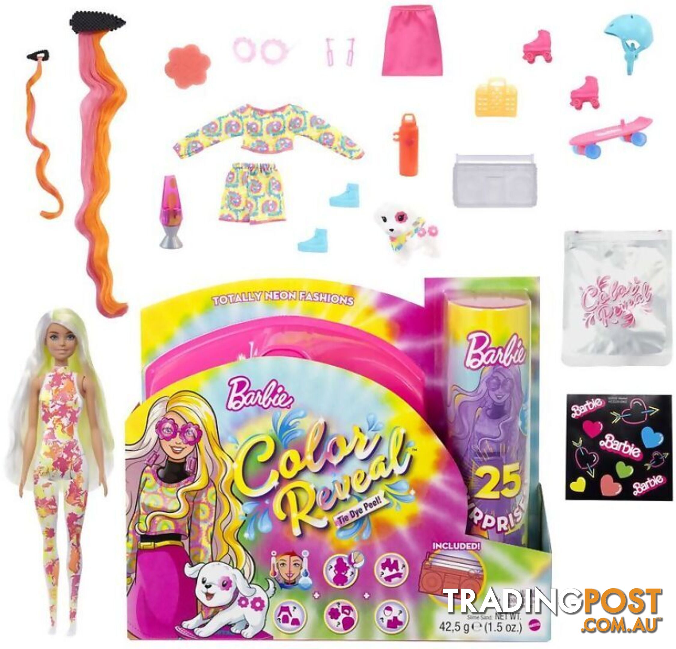 Barbie - Barbie Colour Reveal Totally Neon Fashions Tie Dye Pink - Mattel - Mahcd26 - 194735007530