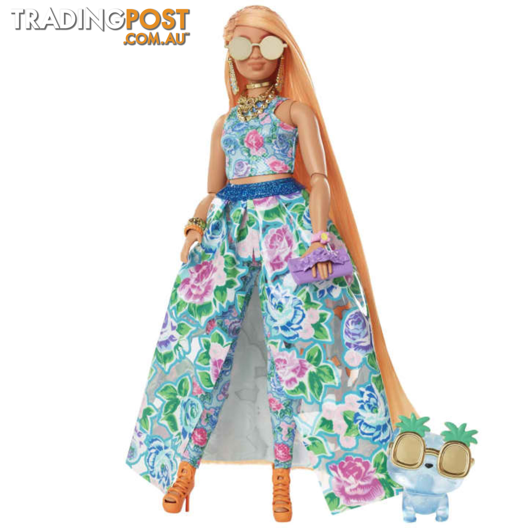 Barbie Extra Fancy Doll - Floral 2 Piece Gown - Mahhn14 - 194735072552