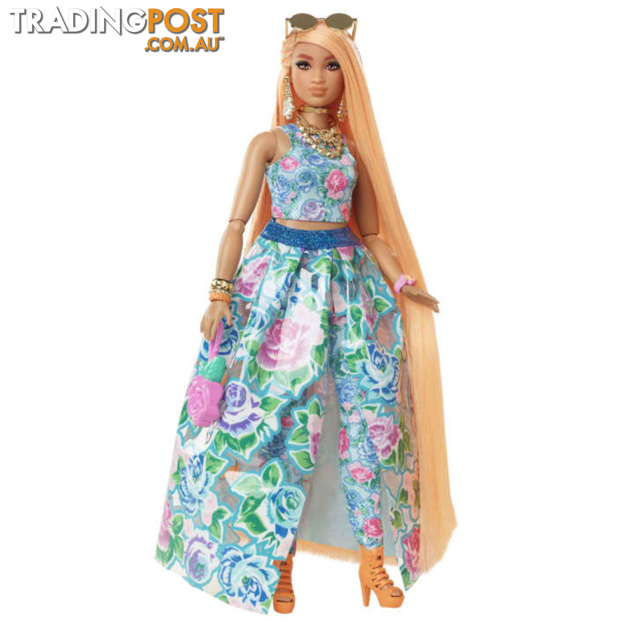 Barbie Extra Fancy Doll - Floral 2 Piece Gown - Mahhn14 - 194735072552