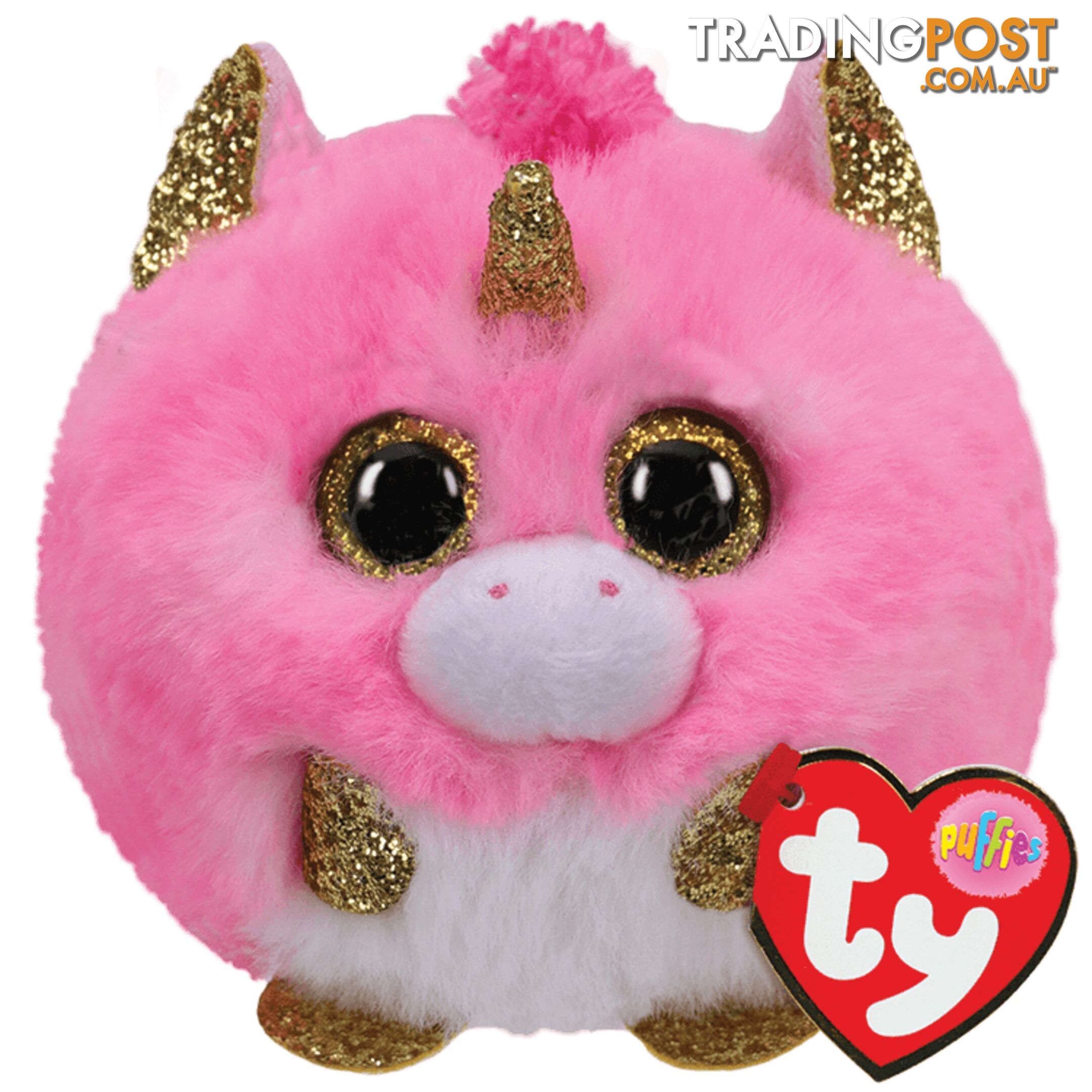 Ty Beanie Boos - Puffies - Fantasia - Pink Unicorn 10cm - Bg42508 - 008421425082