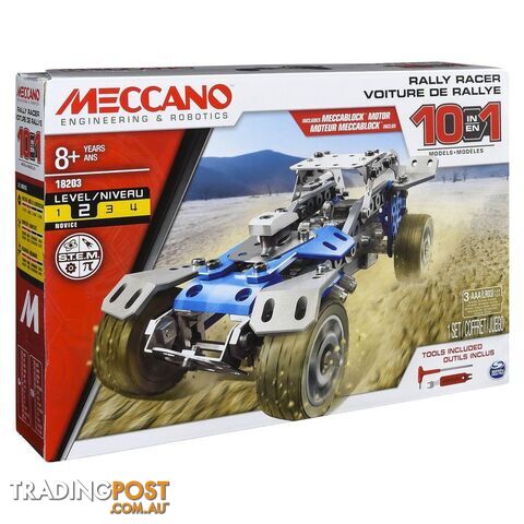 Meccano - Motorised Rally Racer - 10 In 1 Building Kit Si6040178 - 778988529089