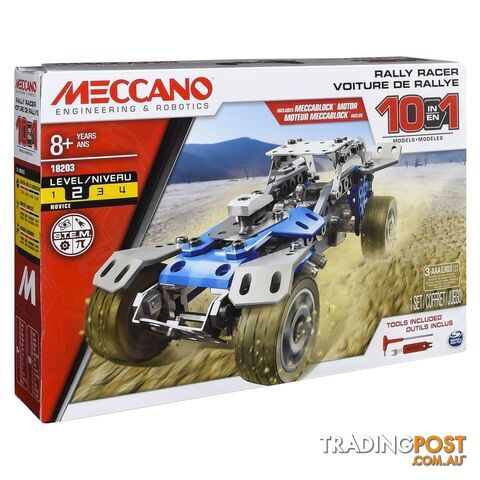 Meccano - Motorised Rally Racer - 10 In 1 Building Kit Si6040178 - 778988529089