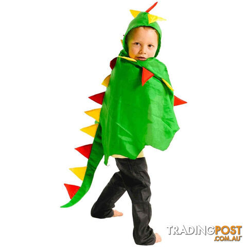 Fairy Girls - Costume Dragon Cape Green With Red/yellow Spikes - Fglh130 - 9787400001301