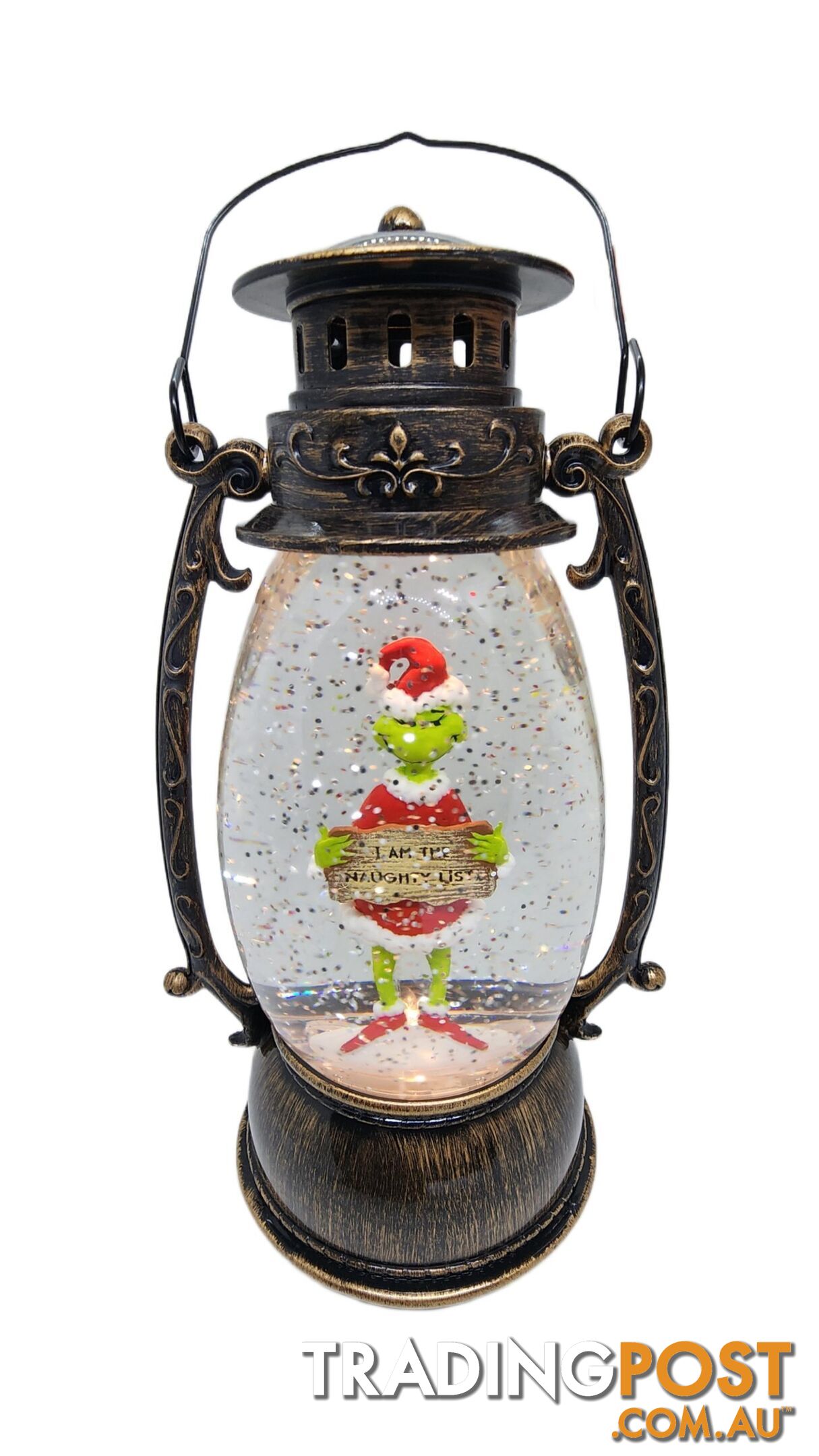 Cotton Candy - Xmas Dr. Seuss Grinch â€˜ I Am The Naughty List â€™ Brass Lantern - Cczxgr52 - 9353468016832