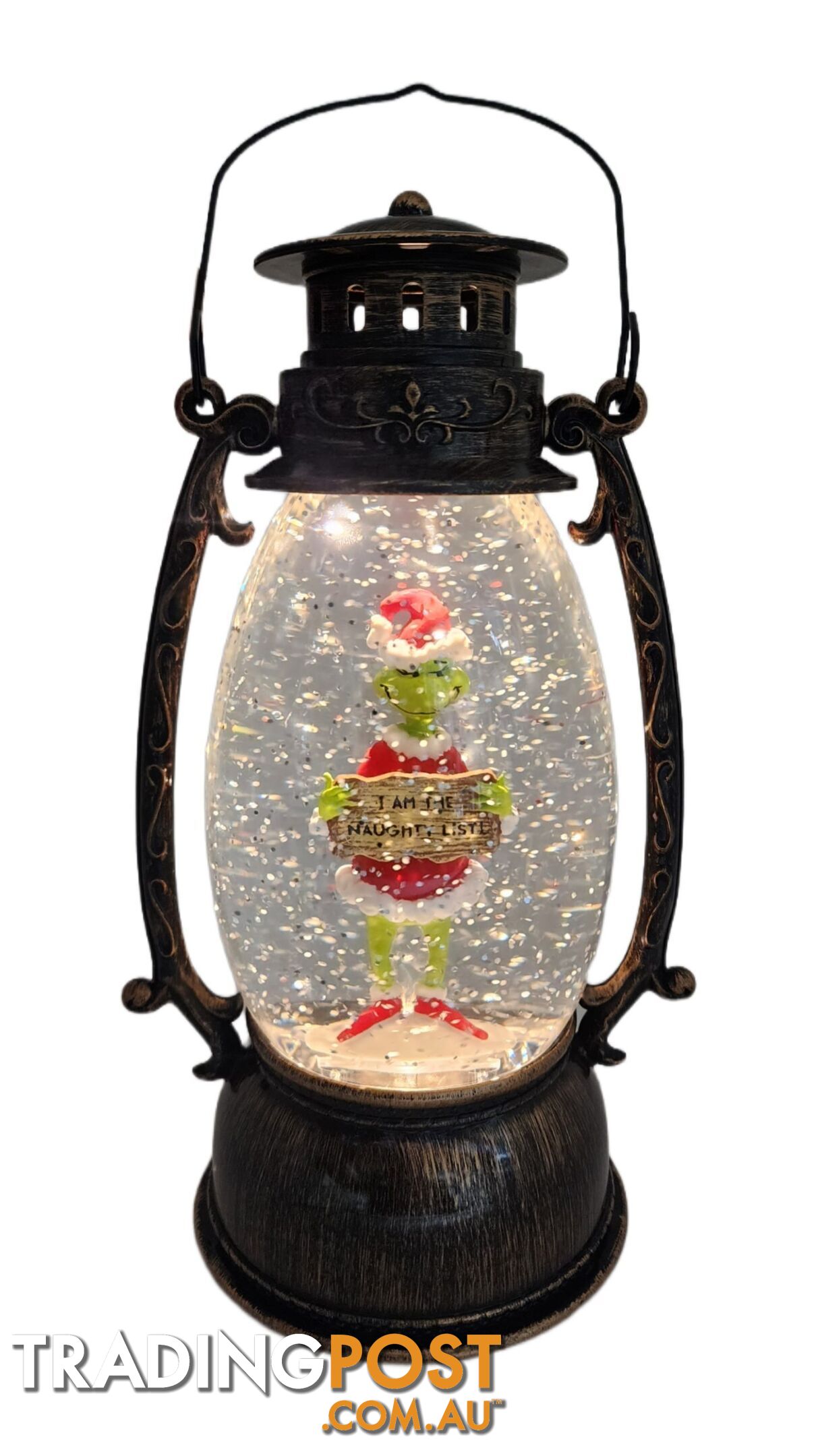 Cotton Candy - Xmas Dr. Seuss Grinch â€˜ I Am The Naughty List â€™ Brass Lantern - Cczxgr52 - 9353468016832