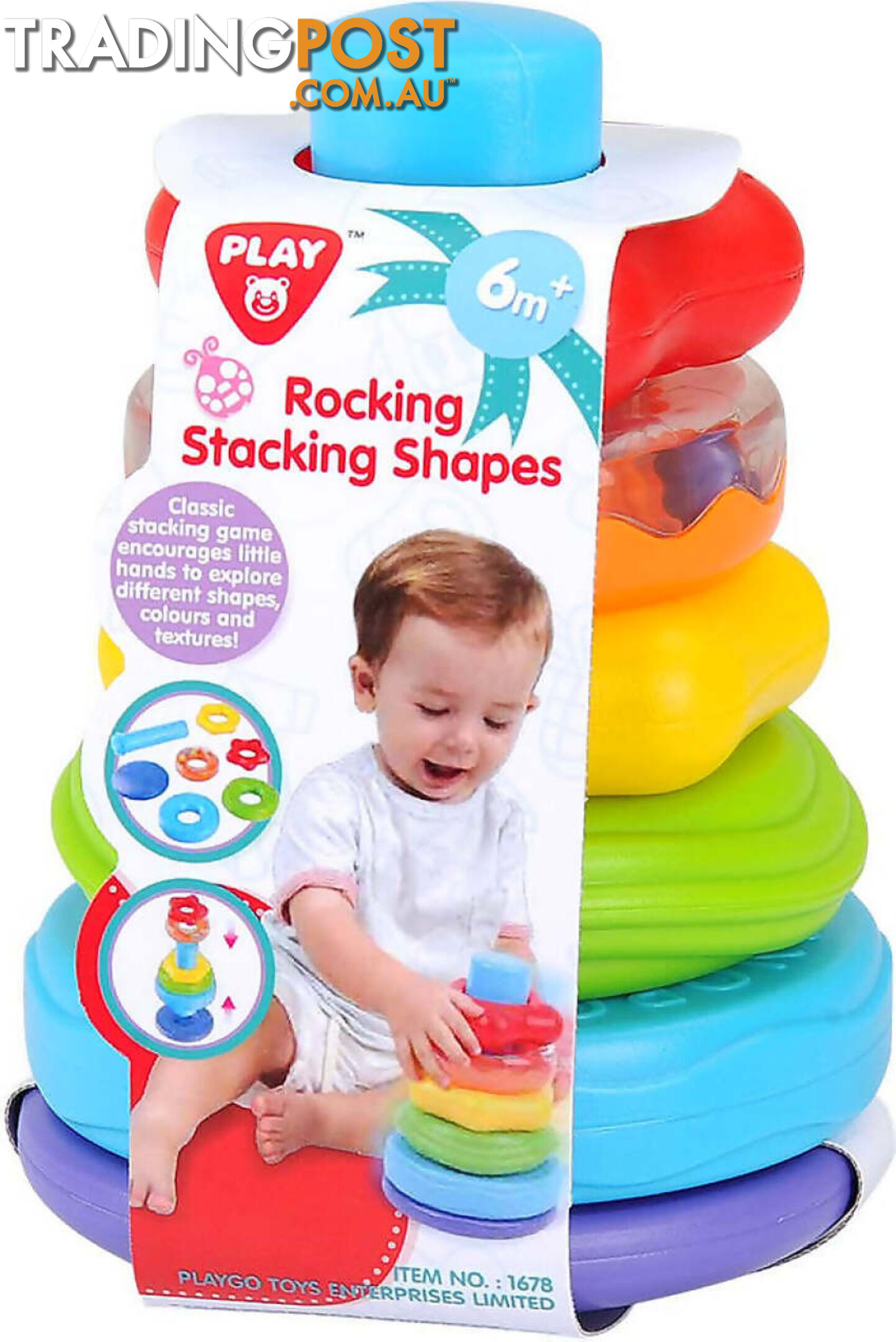 Playgo Toys Ent. Ltd. - Rocking Stacking Shapes - Art65458 - 4892401016782