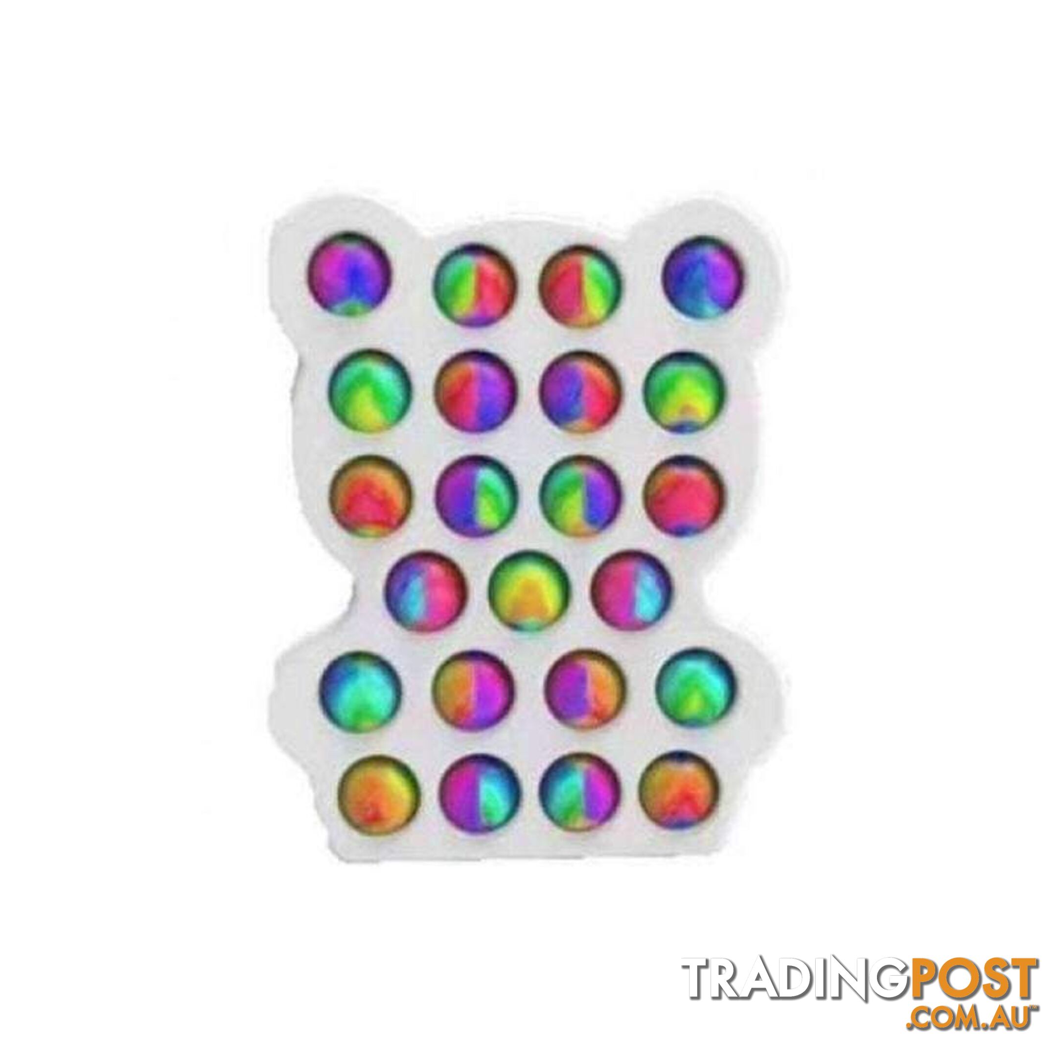 Pop-it Bubble Bear Fidget Toy Assorted Rainbow Colors - Azct170260 - 6973370344972