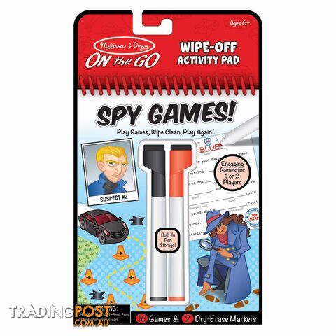 Melissa & Doug - Spy Games Wipe-off Activity Pad - On The Go Travel Activity   Mdmnd30170 - 000772301701