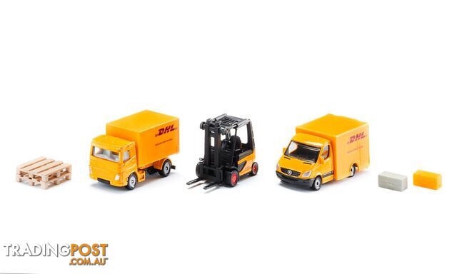 Siku - DHL Logistics 3 Vehicle And Accessories Playset - Mdsi6335 - 4006874063352