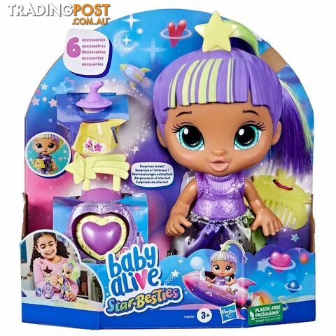 Baby Alive - Star Besties Doll Lovely Luna 8-inch Space Themed Baby Alive - Doll with Accessories - Hbf73605xoo - 5010994208721