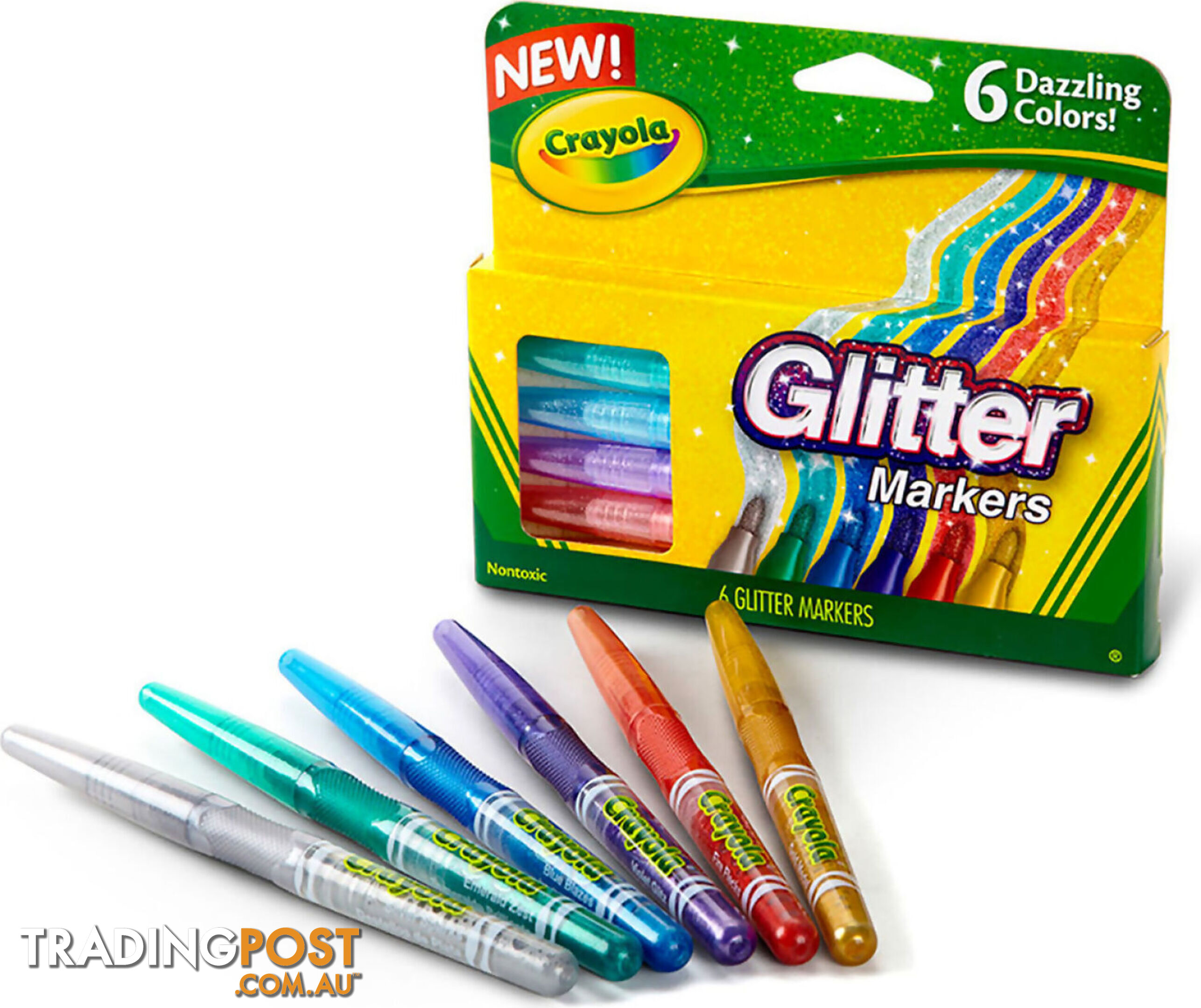 Crayola - Glitter Marker 6pk - Bs588629 - 071662286293