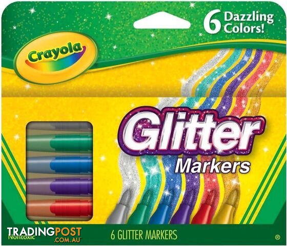 Crayola - Glitter Marker 6pk - Bs588629 - 071662286293