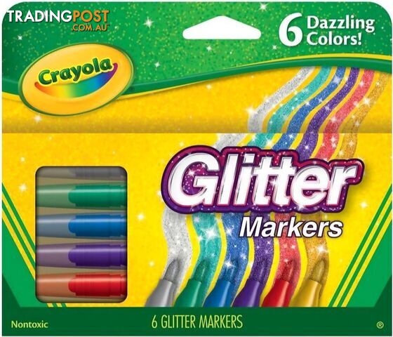 Crayola - Glitter Marker 6pk - Bs588629 - 071662286293